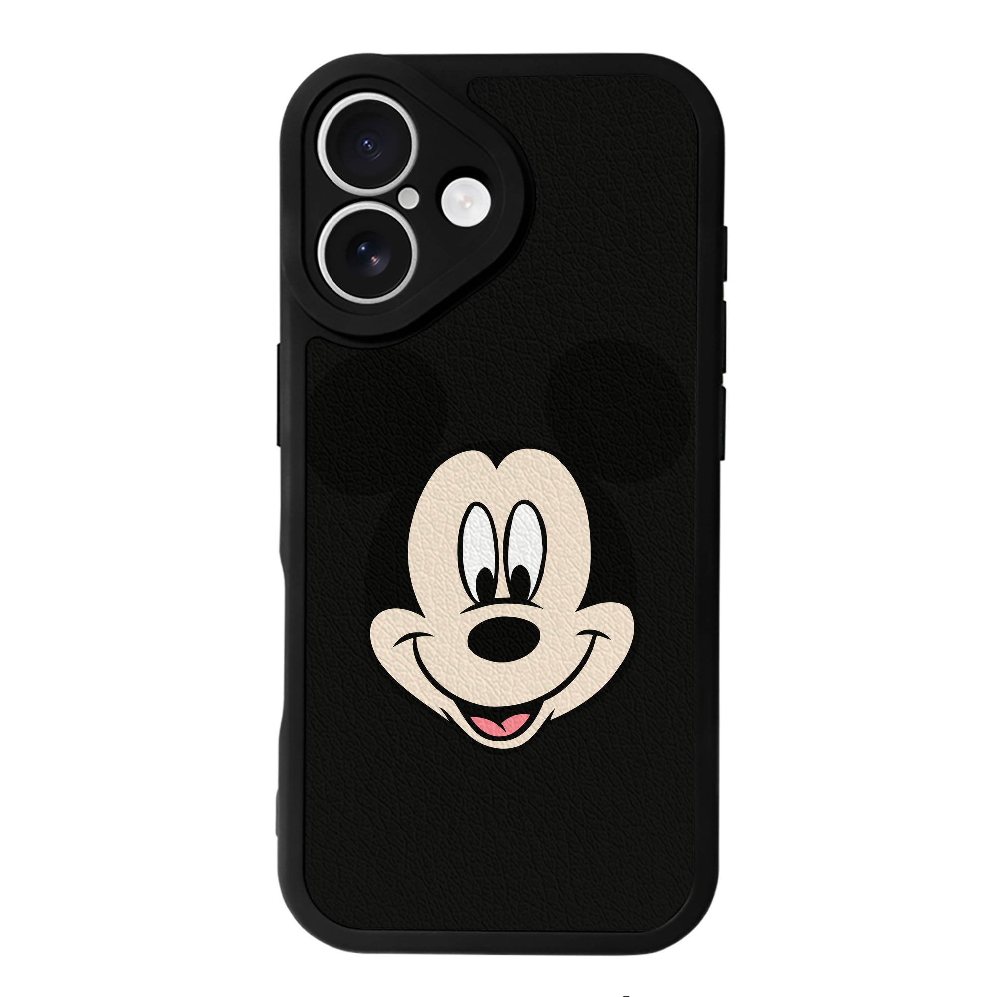 （画像用） ミッキーマウス Mickey Mouse 【iPhone 16シリーズ対応】シリコンスマホケース（レザー調） 材質：シリコン